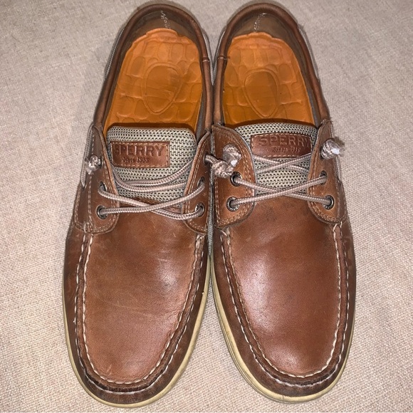 Sperry Topsider Gold Cup Billfish PLUSHWAVE Boat Shoes Tan Brown Size 11W - Picture 1 of 9